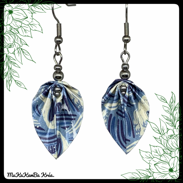Boucles d’oreilles feuilles en origami 