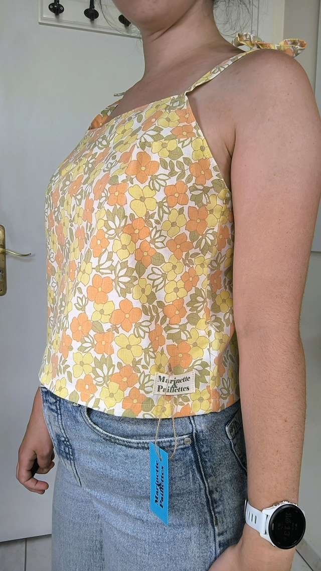 Top fleurs jaunes et oranges - Taille 1 & 2