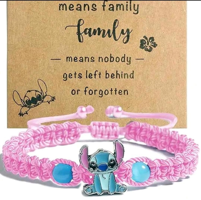 Bracelet tressé réglable rose 