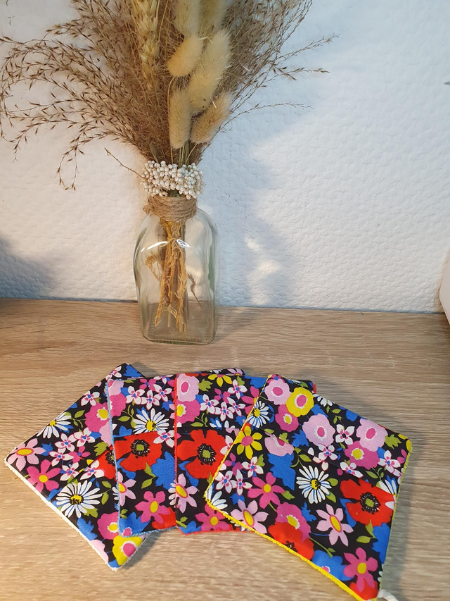 Débarbouillettes fleurs de champs /microfibre