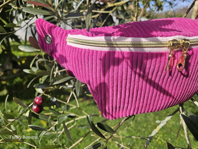 Banane classique velours hibiscus taille S