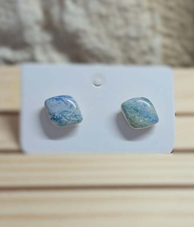 Boucles d'oreilles losange Océan