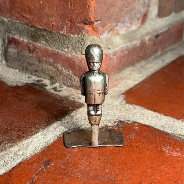 A Victorian Silver Plated Baby Food Pusher In The Form Of A Solider