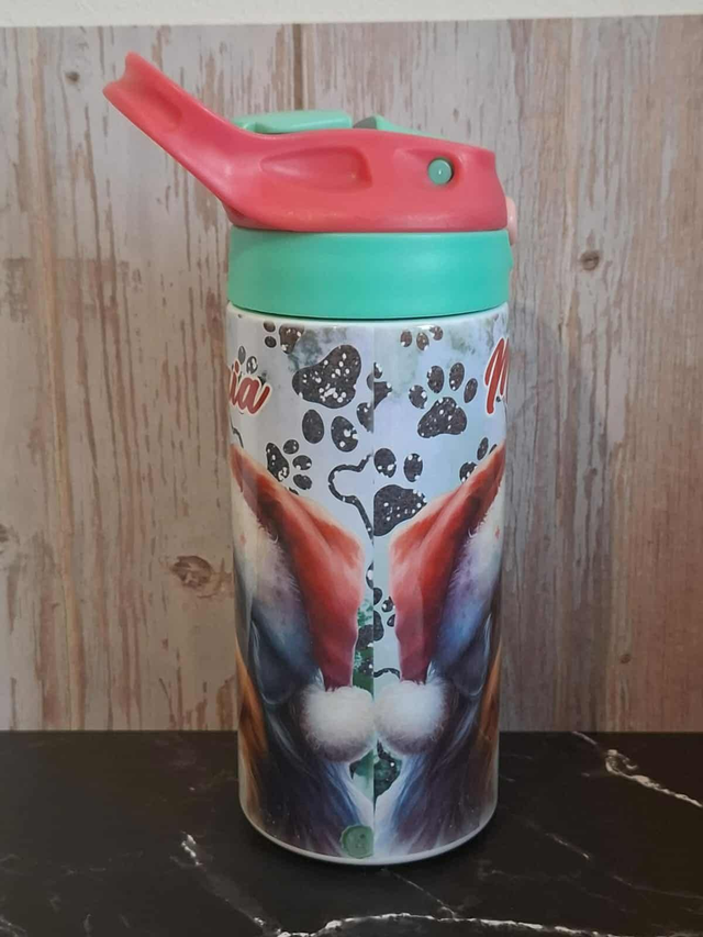 Gourde 350 ml berger australien de Noël personnalisable
