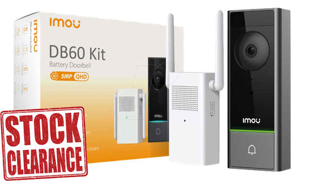 Imou DB60 Battery Powered Doorbell Kit - 5 MP Smart Wi-Fi Video Doorbell with Chime & Night