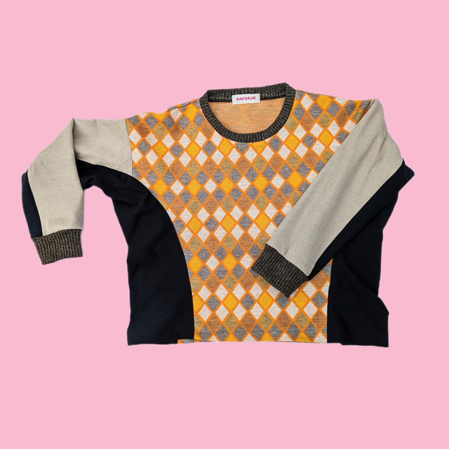 SWEAT Motifs Jaune et Noir Taille XS