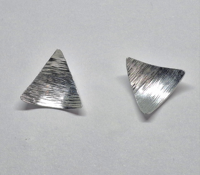 Textured Triangle Earrings