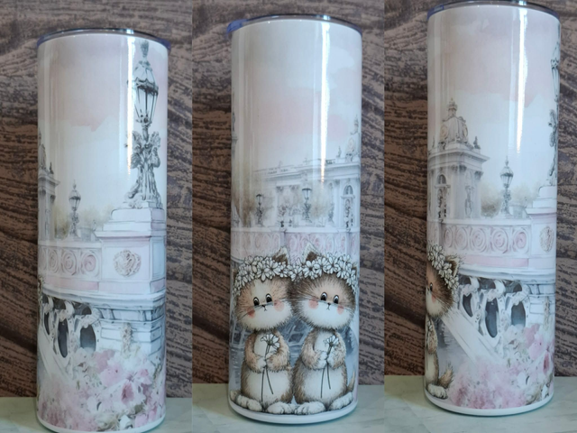 Collection chat parisien Gourde canette personnalisable