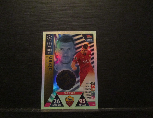 Edin Dzeko - UEFA Champions League Match Attax 2018/19 Original Trading Card #410