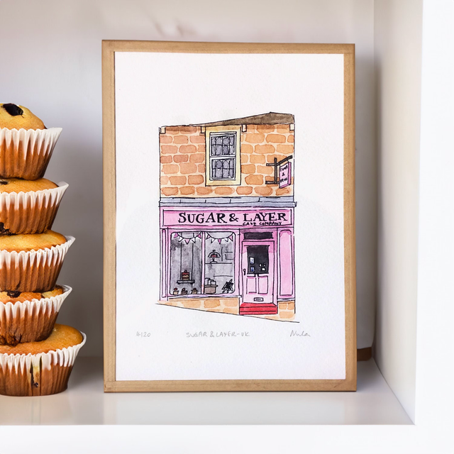 Sugar and Layer British Cake Shop Art - Tea Shop Theme