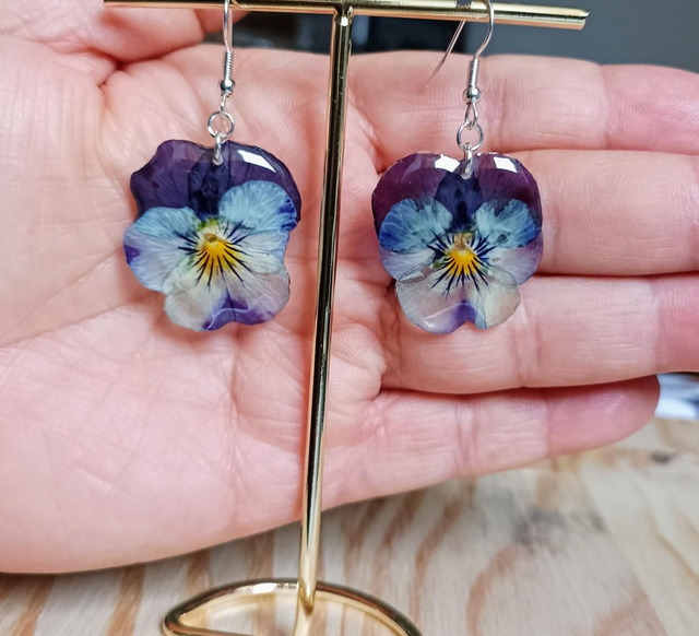 Boucles d&#039;oreilles Pensée 