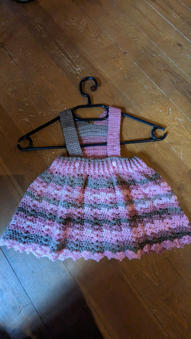 Robe enfant rose et grise