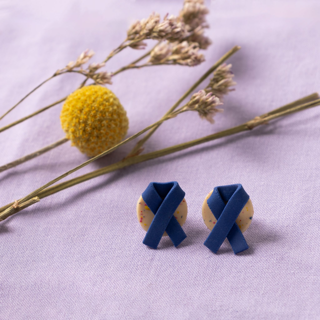 Awareness Ohrringe – Darmkrebs (Blau)
