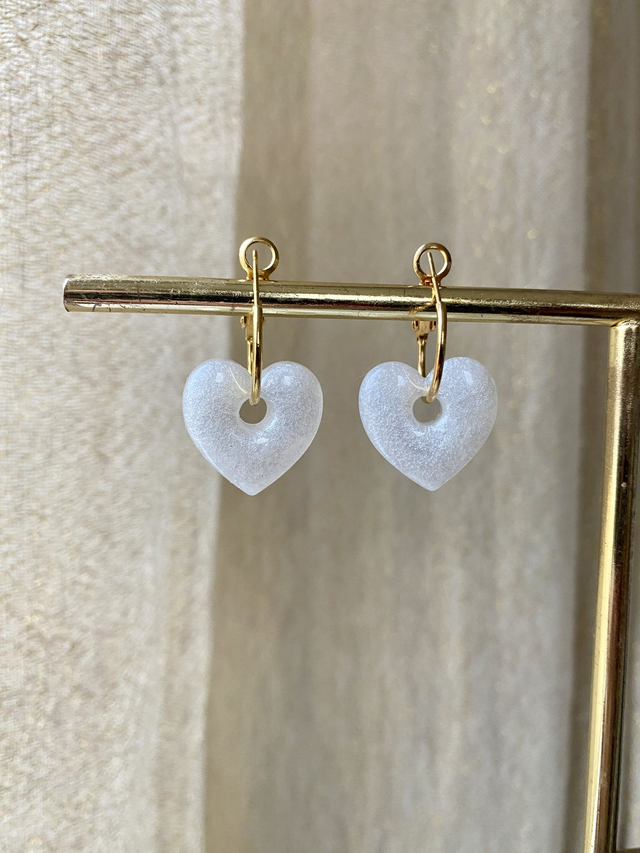 Créoles coeur - nacre