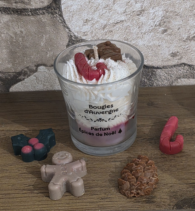 Bougie Artisanale Épices de Noël n°32 - 100g - Création Unique