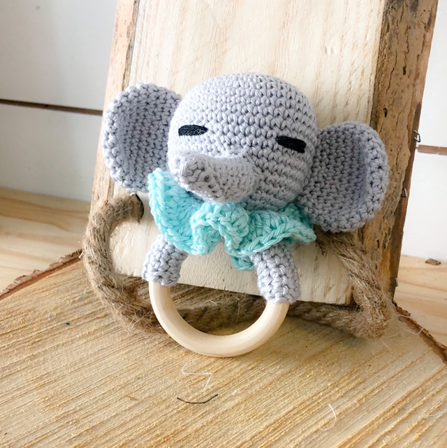 Hochet Éléphant bleu 