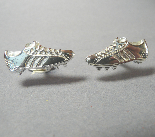 Football soccer boot Sterling Silver Cufflinks handmade uefa fifa