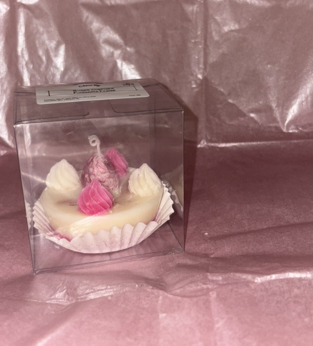 Bougie CupCake Panncotta fraise