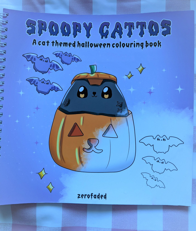 Spoopy Cattos Colouring Book - colouring pages, coloring book, colouring sheets, coloring, colouring pages adult, colouring book