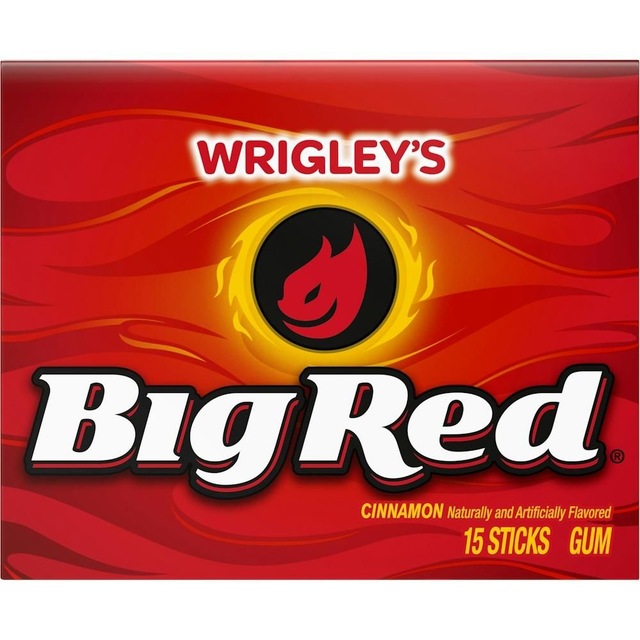 Big Red WRIGLEY'S Cinnamon Chewing Gum, Single Pack, 15 Stick