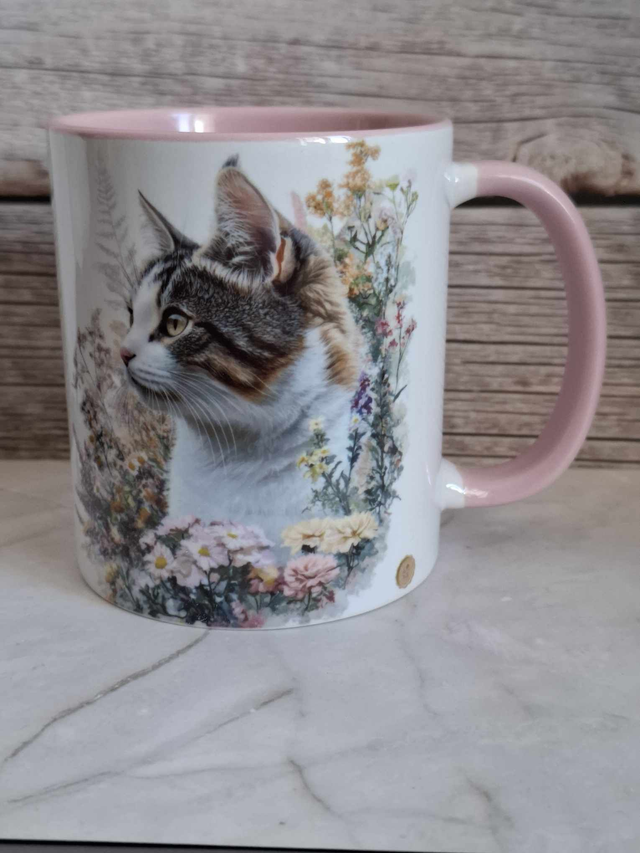 Mug rose chat personnalisable