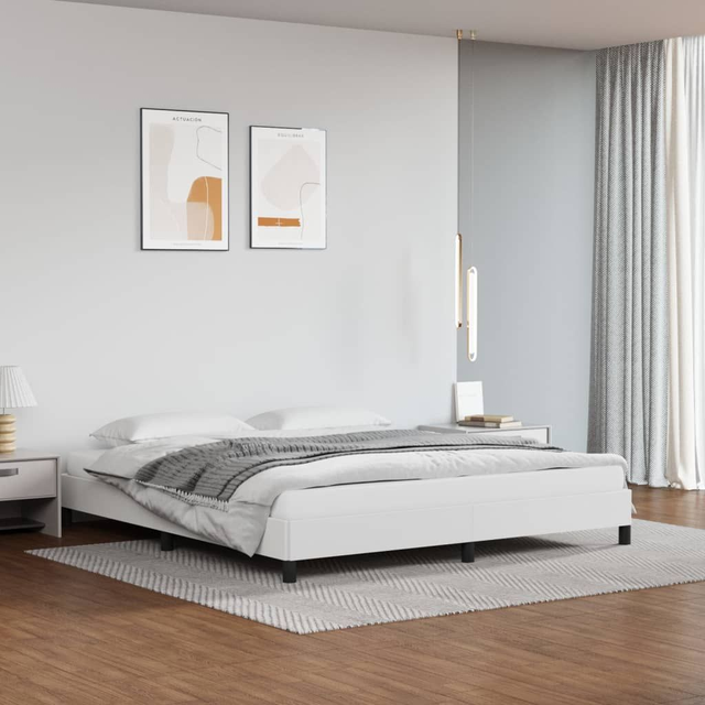Cadre de lit sans matelas blanc 160x200 cm similicuir
