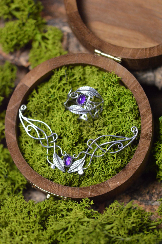 Commande personnalisée pour Caroline T - Parure Améthyste