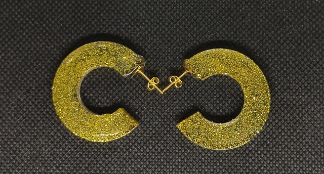 Demi cercle paillettes dorées 