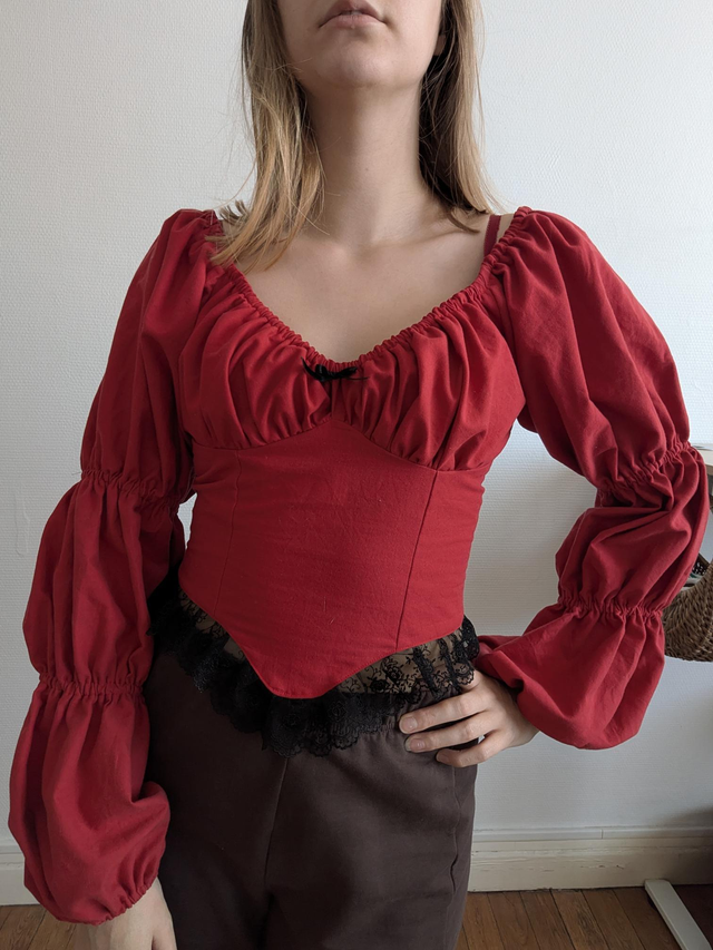 Top Coquette rouge - Taille 38