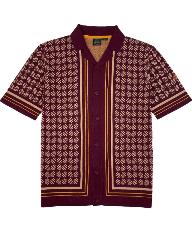 Merc Dennis Knit Shirt - Wine 