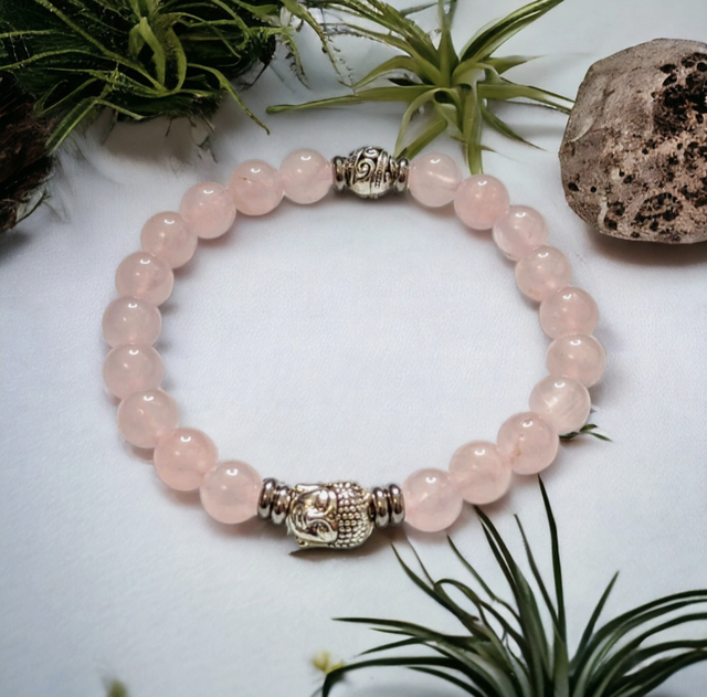 Chakra Cœur/Bracelet en Quartz Rose/8 MM