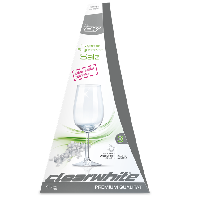 Clearwhite Regenerier-Salz für Geschirrspüler Regeneriersalz in Dosierpyramide - 1 kg