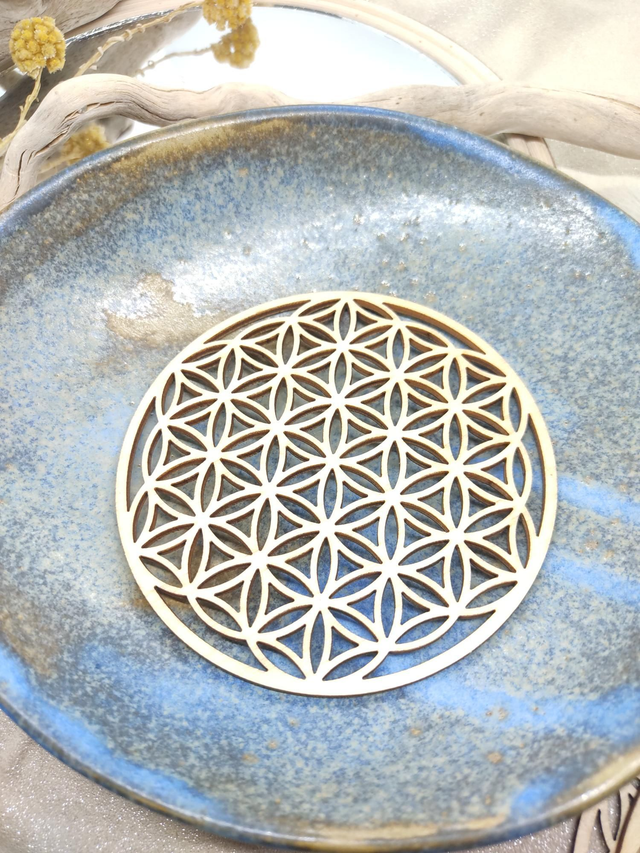 Fleur de Vie en Bois 10cm -Symbole Sacré et Décoration Énergétique