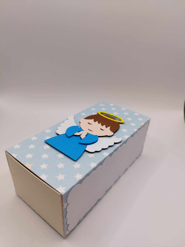 Boîte à dragée ange bleu