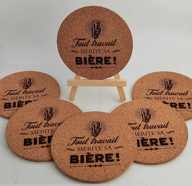 Lot de 6 dessous de verre en liège – Ø 10 cm