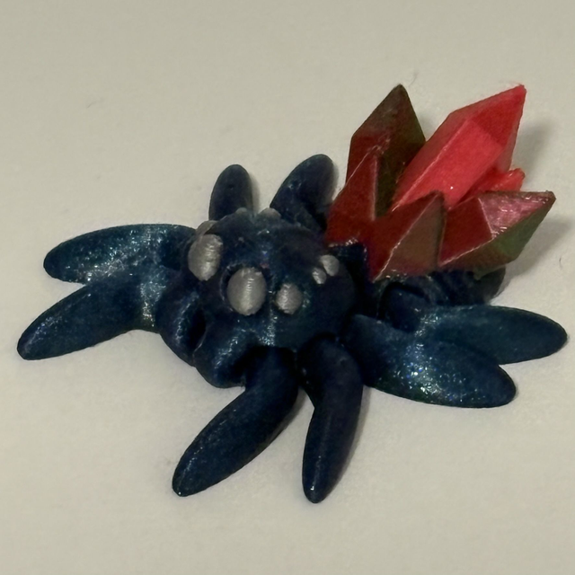 3D Printed Glittered Spider With Crystal