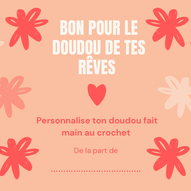 Bon cadeau : doudou personnalisé 