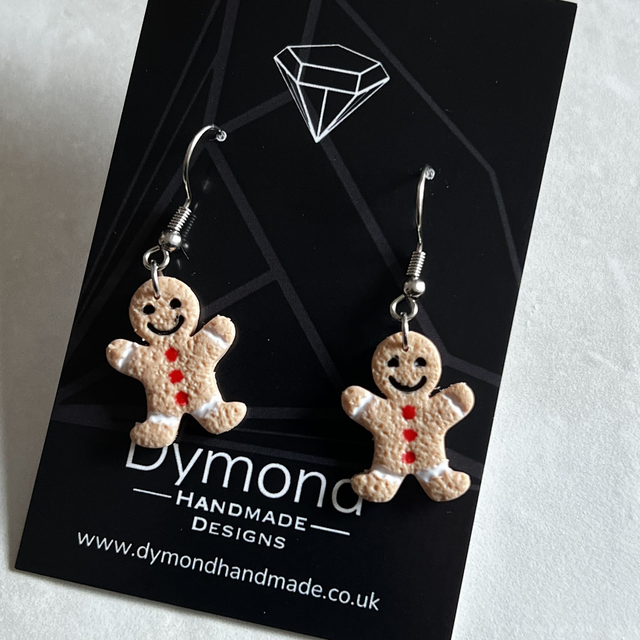 Christmas Gingerbread Men drop earrings