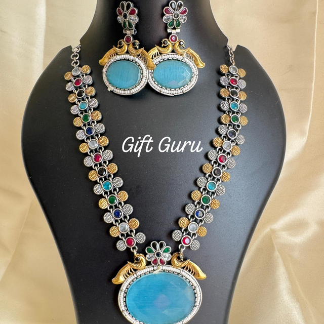 Antique Dual tone oxidised medium length haram