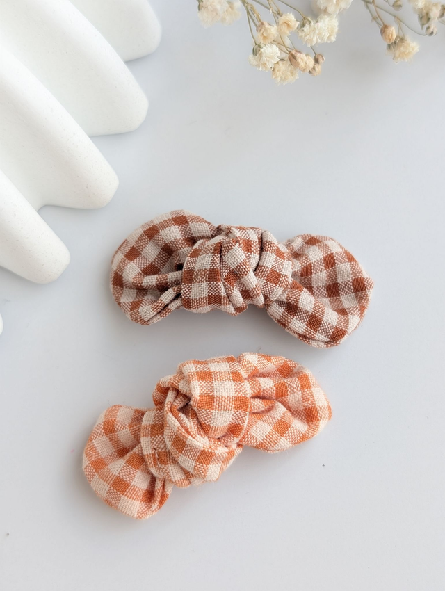 Barrette noeud Romie vichy