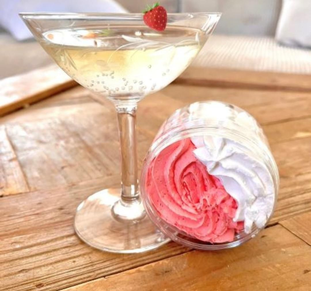 Chantilly de douche et bain 100 g Champagne fraise
