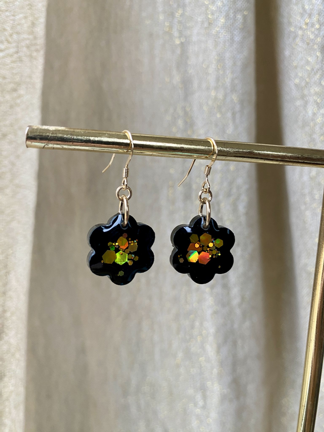 BO fleurs simples mini - noir et or