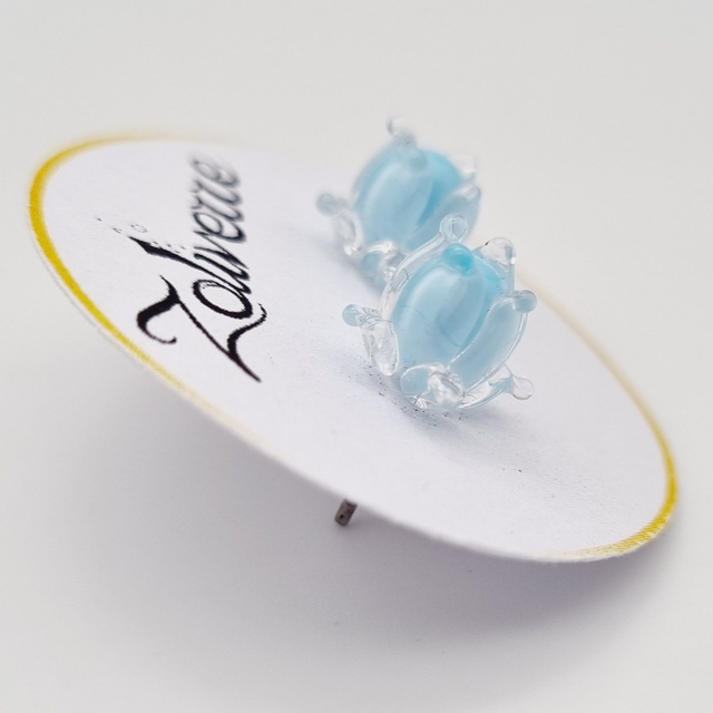 Puces d'oreilles - Clochettes bleues claires