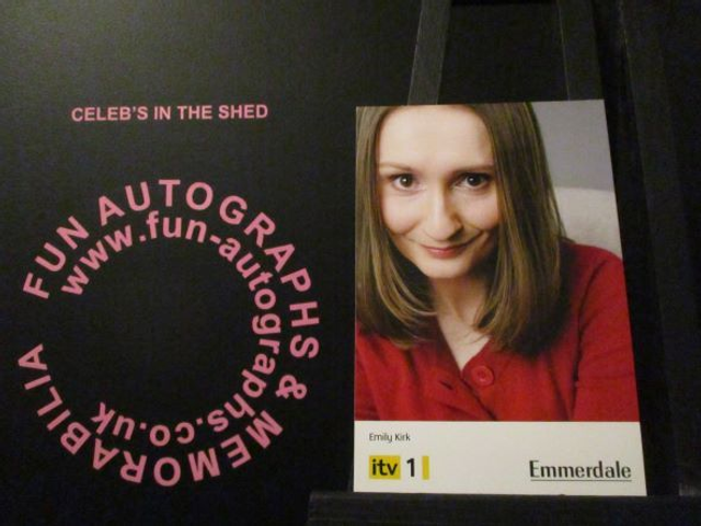 Kate McGregor (Emily Dingle) Original Emmerdale Yellow &amp; Black Itv1 Logo Cast Card