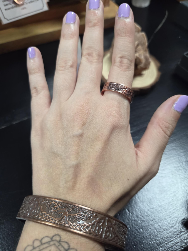 Pack pulsera y anillo de cobre 