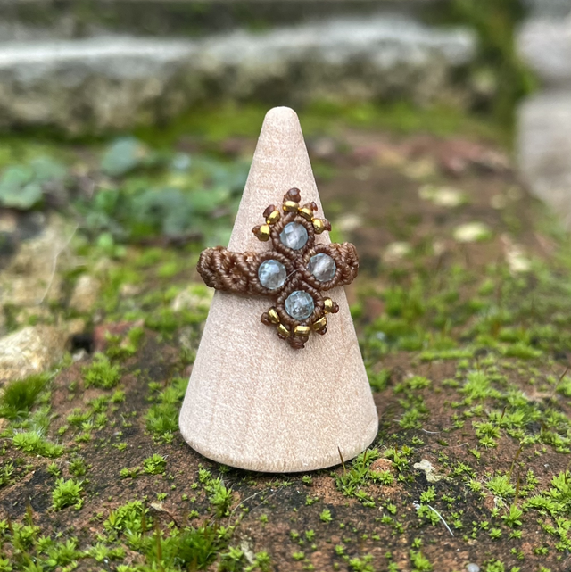 Bague « Pléioné » TOPAZE BLEUE (T.50-51)