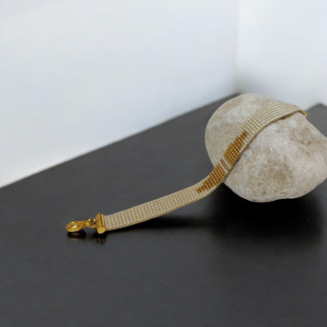 Bracelet blanc et or