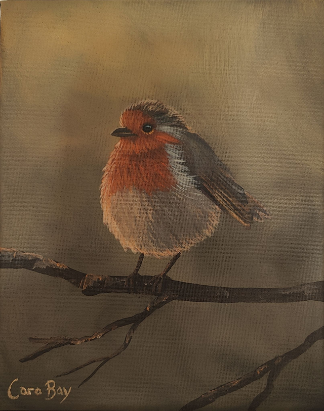 Original Winter Robin Painting