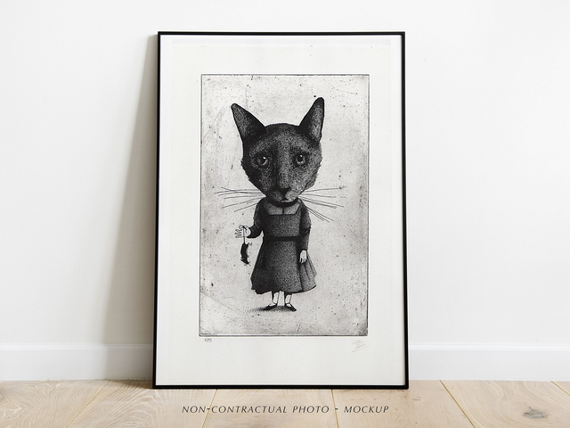 Fine art etching / Not framed / The Cat