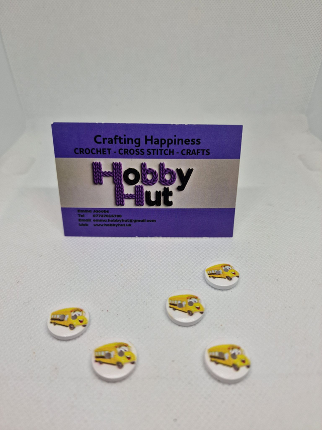 Yellow Cartoon Bus Buttons